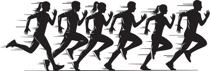 Runners silhouette white