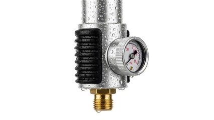 Precision Pressure Gauge: A detailed close-up of a pressure gauge, showcasing its metallic construction, clear dial, and the intricate mechanics designed for precise measurement.