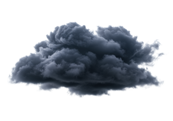 colossal, hyperrealistic cumulonimbus storm cloud in charcoal and violet, defined by rim lighting, isolated against a high-key white studio background, concept of impending force and isolation