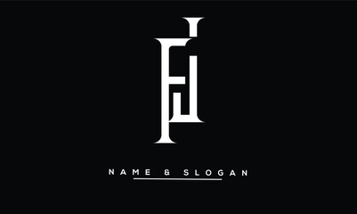 JF, FJ Abstract Letters Logo Monogram
