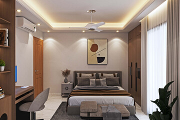 residential Building Interior Design. bedroom, Dining room, living room Design