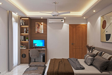 residential Building Interior Design. bedroom, Dining room, living room Design