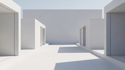 Fototapeta premium A mesmerizing perspective of a modern white building with a wavy roof structure