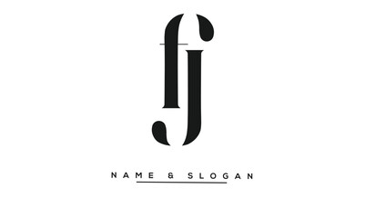 JF, FJ Abstract Letters Logo Monogram