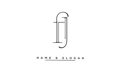 JF, FJ Abstract Letters Logo Monogram
