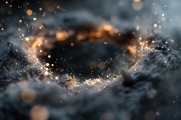 Ember particles float gently in a dark space. They create a radiant glow as they move in a circular pattern, drawing attention to the center. The background has a soft, blurred look