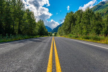 On the road in the Canadian Rockies, Jasper national park, Canada.