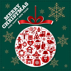 Colorful Christmas Toy with Holiday Icons