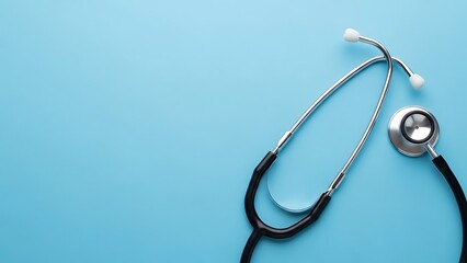 Medical Stethoscope on Blue Background
