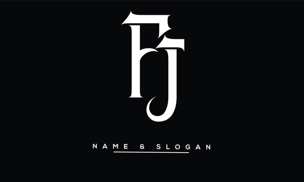 JF, FJ Abstract Letters Logo Monogram