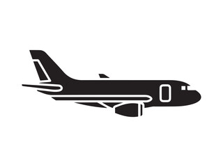 Passenger airplane silhouette icon representing air travel and global transportation.