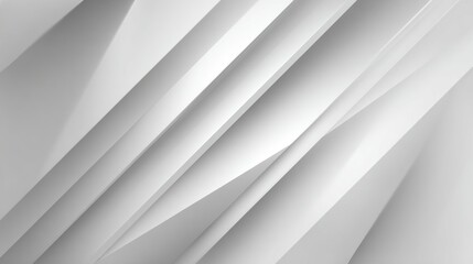 Modern abstract white and grey background with dynamic diagonal geometric lines and subtle shadow gradients