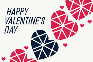 abstract valentine s day poster with geometric heart