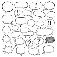 Fototapeta premium Speech bubble doodle set