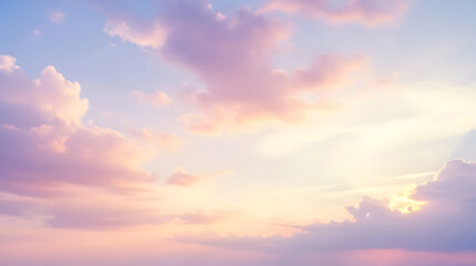 Fototapeta premium Pastel sky with soft clouds at sunrise or sunset