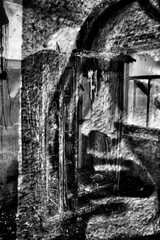 Fototapeta premium Echoes of forgotten memories within abandoned post-disaster industrial silence