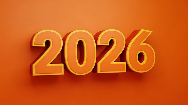 2026 Numeric Number in Orange