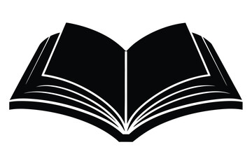 open book vector icon silhouette illustration