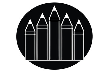 color crayons vector icon silhouette illustration 1