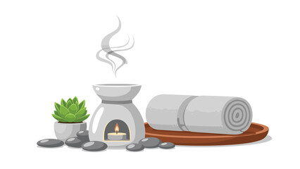 Relaxing spa day with aromatherapy and soft towels for a calming and peaceful experience, perfect for wellness and self care promotions