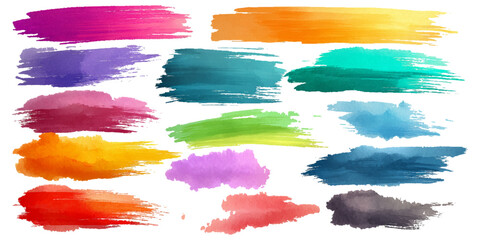 Vector Colorful Watercolor set and Backdrop background texture. Modern Collection Pastel Watercolor Art, Creative Brush Strokes Design.