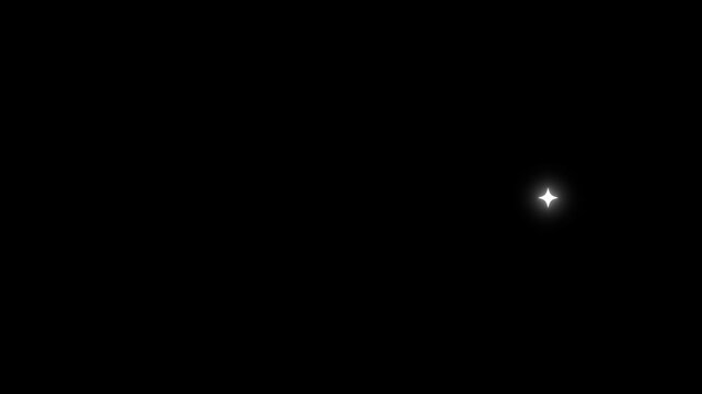 fairy twinkle stars Shine animation,Star twinkling for festive holiday event,falling sparkling bright stars, looping animation,Twinkling star motion graphics with black screen.4k sparkle animation