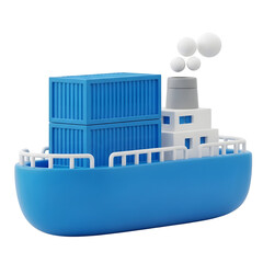 Ship isolated on transparent background