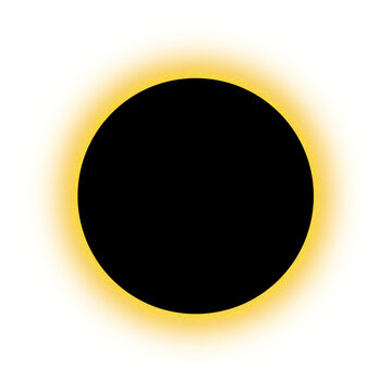 solar eclipse,  solar eclipse on transarent background, Abstract golden ring with a black hole in the center, a modern design element,  a vibrant yellow and gold ring with a dark center