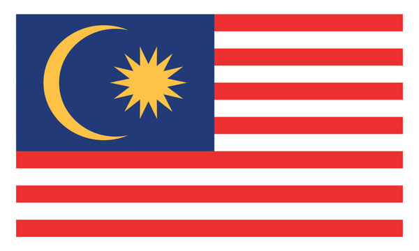 Official National Flag of Malaysia, the Jalur Gemilang, featuring 14 alternating red and white stripes.