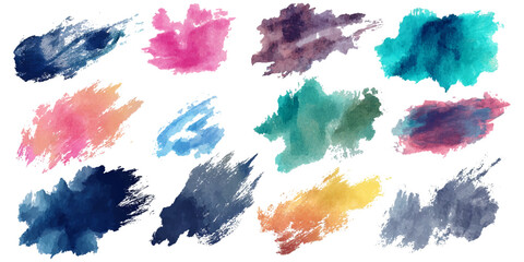 Vector Colorful Watercolor set and Backdrop background texture. Modern Collection Pastel Watercolor Art, Creative Brush Strokes Design.