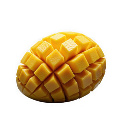 Freshly cut mango fruit diced and prepared for eating