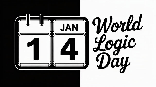 Celebrate world logic day on january 14th with this striking black and white graphic