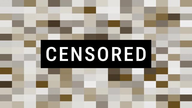 Animated mosaic censored with skin-colored squares. Easy to use for editing videos and stock video clips. 4K video.