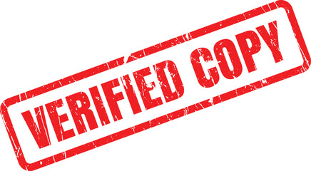Distressed red verified copy stamp provides assurance and authenticity, adding a transparent appeal