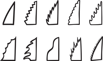 Vector isolated illustration of leaf edge shape types. Educational drawing on botany.