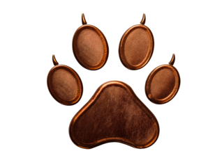 Dog paw print stamp clean, white background