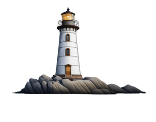 Lighthouse simple illustration, white background