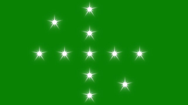 Twinkle star glitter sparkle animation,magical,and decorative projects,vector glowing star light effect doodle style,looping animation, shimmering light camera flashes stars on green screen