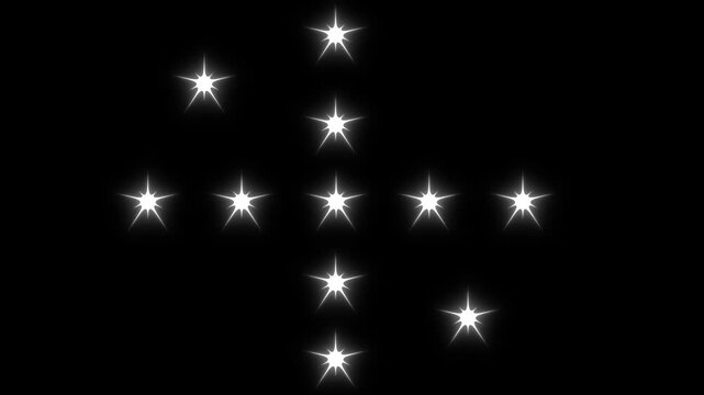 Twinkle star glitter sparkle animation,magical,and decorative projects,vector glowing star light effect doodle style,looping animation, shimmering light camera flashes stars on black screen.4K