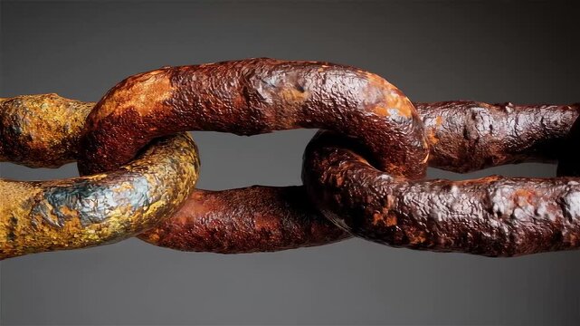 Intricate details of rusted chains showcasing the beauty of decay and strength intertwined in a captivating display of time's passage