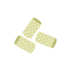 Cosmetic products and beauty care items in soft pastel illustrations