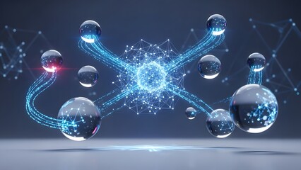 Digital Sphere Network Connection Abstract Visualization for Futuristic Data Analysis