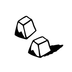 pyramid-shaped goat cheese hand-drawn vector illustration