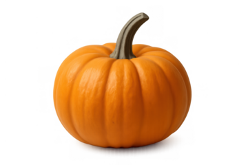 Orange pumpkin showcasing festive autumn and fall season, perfect for halloween and thanksgiving themes on transparent background