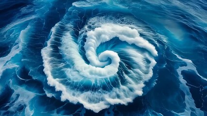Deep blue ocean vortex swirling powerful water current - Powered by Adobe