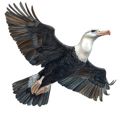 Albatross, watercolor artwork with bold brush accents and dynamic composition, isolated on a white background.