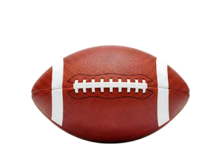 American Football Ball Isolated on White Background.