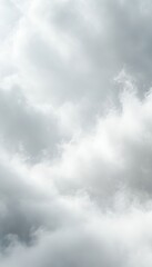 Obraz premium Soft gray clouds fill the sky, creating a serene atmosphere with varying shades of white and gray, evoking a sense of calm and tranquility in the natural environment