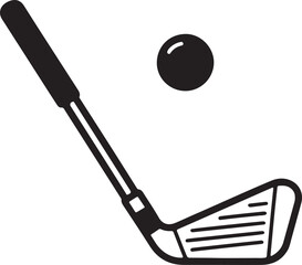 Classic black and white golf ball graphic on a clean background for sports and leisure designs