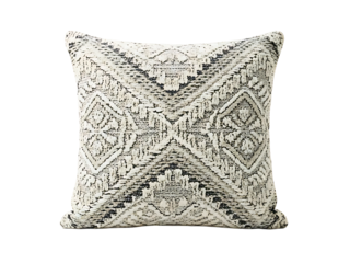 Stylish decorative pillow with intricate geometric pattern design.